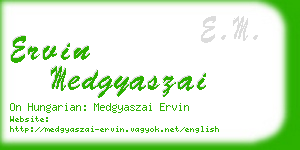 ervin medgyaszai business card